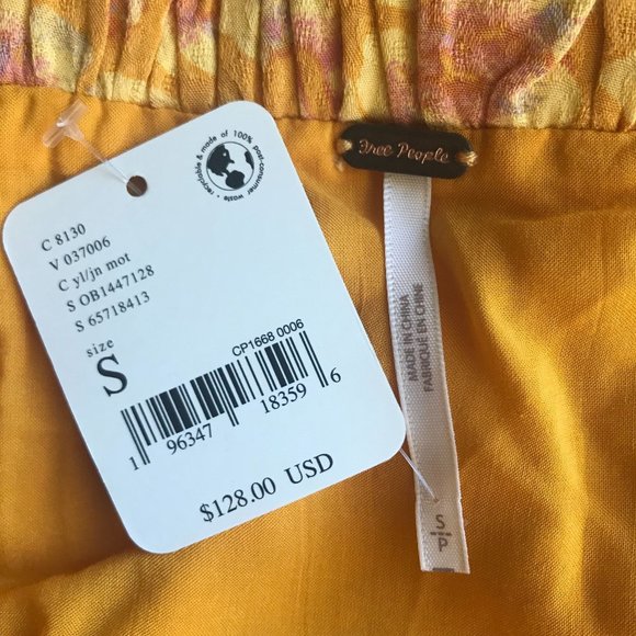 Free People Yellow Floral Mini Dress - Picture 8 of 9